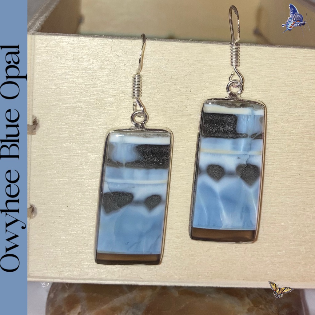 Sublime Owyhee Blue Opal Gemstone Handmade Dangle Drop Earrings 55$